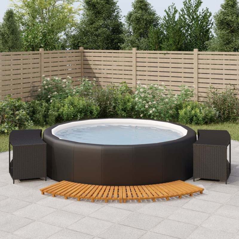 vidaXL Whirlpool-Umrandung Schwarz Poly-Rattan und Massivholz Akazie vidaXL Whirlpool-Umrandung Schwarz Poly-Rattan und Massivholz Akazie