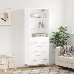 vidaXL Highboard Hochglanz-Weiß 69,5x34x180 cm Holzwerkstoff