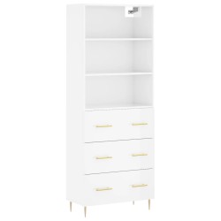 vidaXL Highboard Hochglanz-Weiß 69,5x34x180 cm Holzwerkstoff