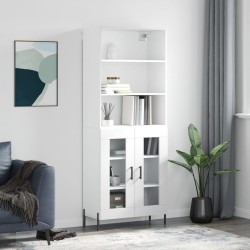 vidaXL Highboard Hochglanz-Weiß 69,5x34x180 cm Holzwerkstoff