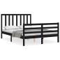 vidaXL Massivholzbett mit Kopfteil Schwarz 120x200 cm vidaXL Massivholzbett mit Kopfteil Schwarz 120x200 cm