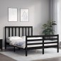 vidaXL Massivholzbett mit Kopfteil Schwarz 120x200 cm vidaXL Massivholzbett mit Kopfteil Schwarz 120x200 cm