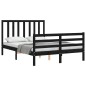 vidaXL Massivholzbett mit Kopfteil Schwarz 120x200 cm vidaXL Massivholzbett mit Kopfteil Schwarz 120x200 cm