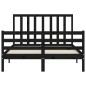 vidaXL Massivholzbett mit Kopfteil Schwarz 120x200 cm vidaXL Massivholzbett mit Kopfteil Schwarz 120x200 cm