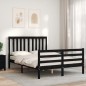 vidaXL Massivholzbett mit Kopfteil Schwarz 140x190 cm vidaXL Massivholzbett mit Kopfteil Schwarz 140x190 cm