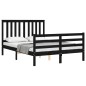 vidaXL Massivholzbett mit Kopfteil Schwarz 140x190 cm vidaXL Massivholzbett mit Kopfteil Schwarz 140x190 cm