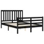 vidaXL Massivholzbett mit Kopfteil Schwarz 140x190 cm vidaXL Massivholzbett mit Kopfteil Schwarz 140x190 cm