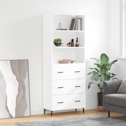 vidaXL Highboard Hochglanz-Weiß 69,5x34x180 cm Holzwerkstoff