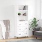 vidaXL Highboard Hochglanz-Weiß 69,5x34x180 cm Holzwerkstoff vidaXL Highboard Hochglanz-Weiß 69,5x34x180 cm Holzwerkstoff