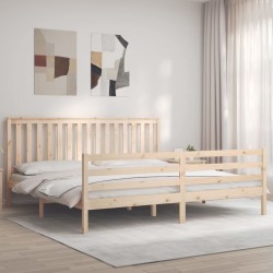 vidaXL Massivholzbett mit Kopfteil 200x200 cm