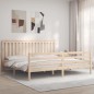 vidaXL Massivholzbett mit Kopfteil 200x200 cm vidaXL Massivholzbett mit Kopfteil 200x200 cm