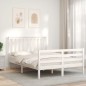 vidaXL Massivholzbett mit Kopfteil Weiß 140x200 cm vidaXL Massivholzbett mit Kopfteil Weiß 140x200 cm