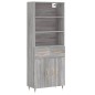 vidaXL Highboard Grau Sonoma 69,5x34x180 cm Holzwerkstoff vidaXL Highboard Grau Sonoma 69,5x34x180 cm Holzwerkstoff