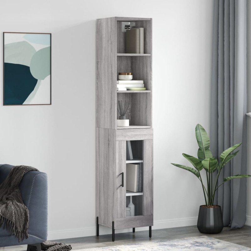 vidaXL Highboard Grau Sonoma 34,5x34x180 cm Holzwerkstoff vidaXL Highboard Grau Sonoma 34,5x34x180 cm Holzwerkstoff