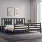 vidaXL Massivholzbett mit Kopfteil Grau vidaXL Massivholzbett mit Kopfteil Grau