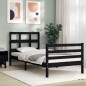 vidaXL Massivholzbett mit Kopfteil Schwarz 100x200 cm vidaXL Massivholzbett mit Kopfteil Schwarz 100x200 cm