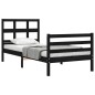 vidaXL Massivholzbett mit Kopfteil Schwarz 100x200 cm vidaXL Massivholzbett mit Kopfteil Schwarz 100x200 cm