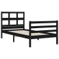 vidaXL Massivholzbett mit Kopfteil Schwarz 100x200 cm vidaXL Massivholzbett mit Kopfteil Schwarz 100x200 cm
