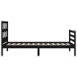 vidaXL Massivholzbett mit Kopfteil Schwarz 100x200 cm vidaXL Massivholzbett mit Kopfteil Schwarz 100x200 cm