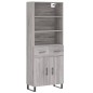 vidaXL Highboard Grau Sonoma 69,5x34x180 cm Holzwerkstoff vidaXL Highboard Grau Sonoma 69,5x34x180 cm Holzwerkstoff