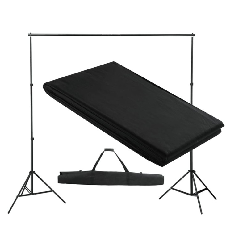 vidaXL Fotohintergrund-System 300 x 300 cm Schwarz vidaXL Fotohintergrund-System 300 x 300 cm Schwarz