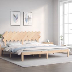 vidaXL Massivholzbett mit Kopfteil 200x200 cm