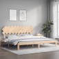vidaXL Massivholzbett mit Kopfteil 200x200 cm vidaXL Massivholzbett mit Kopfteil 200x200 cm