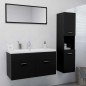 vidaXL Badmöbel-Set Schwarz Holzwerkstoff vidaXL Badmöbel-Set Schwarz Holzwerkstoff