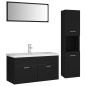 vidaXL Badmöbel-Set Schwarz Holzwerkstoff vidaXL Badmöbel-Set Schwarz Holzwerkstoff