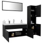 vidaXL Badmöbel-Set Schwarz Holzwerkstoff vidaXL Badmöbel-Set Schwarz Holzwerkstoff
