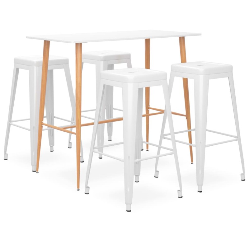 vidaXL 5-tlg. Bar-Set Weiß vidaXL 5-tlg. Bar-Set Weiß