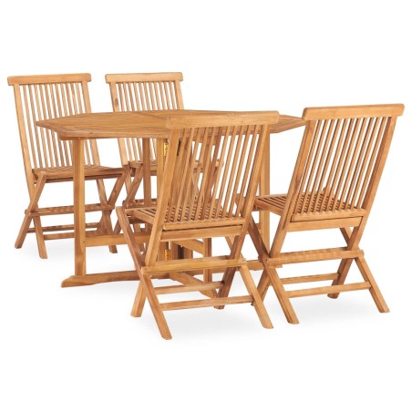 vidaXL 5-tlg. Garten-Essgruppe Klappbar Massivholz Teak  