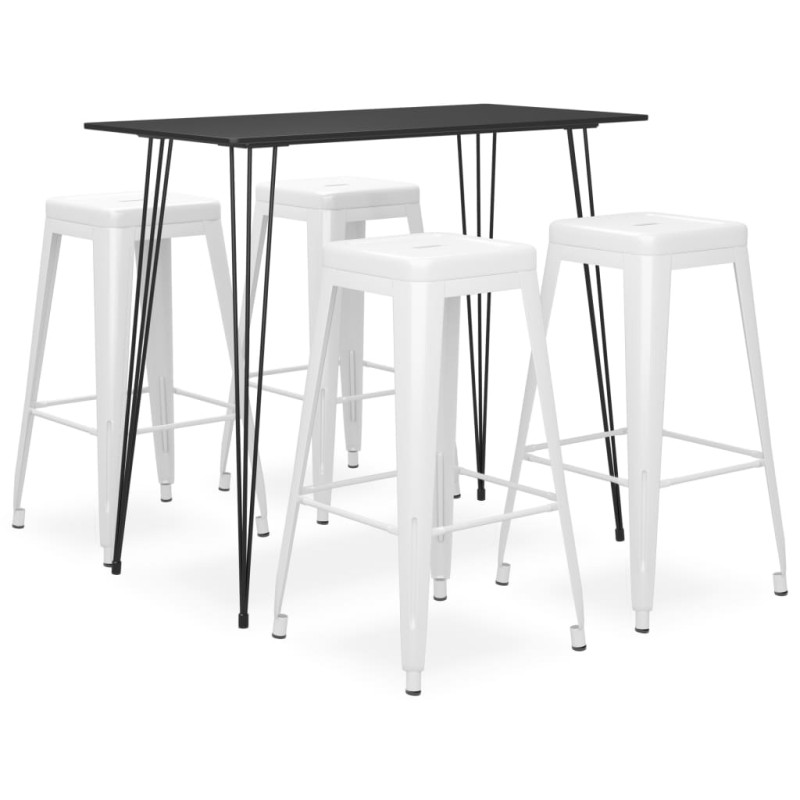 vidaXL 5-tlg. Bar-Set Schwarz und Weiß vidaXL 5-tlg. Bar-Set Schwarz und Weiß