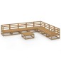 vidaXL 9-tlg. Garten-Lounge-Set Honigbraun Massivholz Kiefer vidaXL 9-tlg. Garten-Lounge-Set Honigbraun Massivholz Kiefer