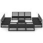 vidaXL 13-tlg. Garten-Lounge-Set Schwarz Massivholz Kiefer vidaXL 13-tlg. Garten-Lounge-Set Schwarz Massivholz Kiefer