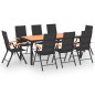 vidaXL 9-tlg. Garten-Essgruppe Schwarz und Braun vidaXL 9-tlg. Garten-Essgruppe Schwarz und Braun