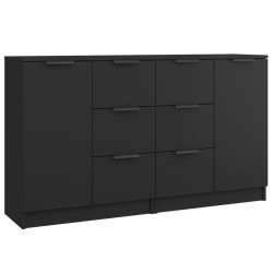 vidaXL Sideboards 2 Stk. Schwarz 60x30x70 cm Holzwerkstoff