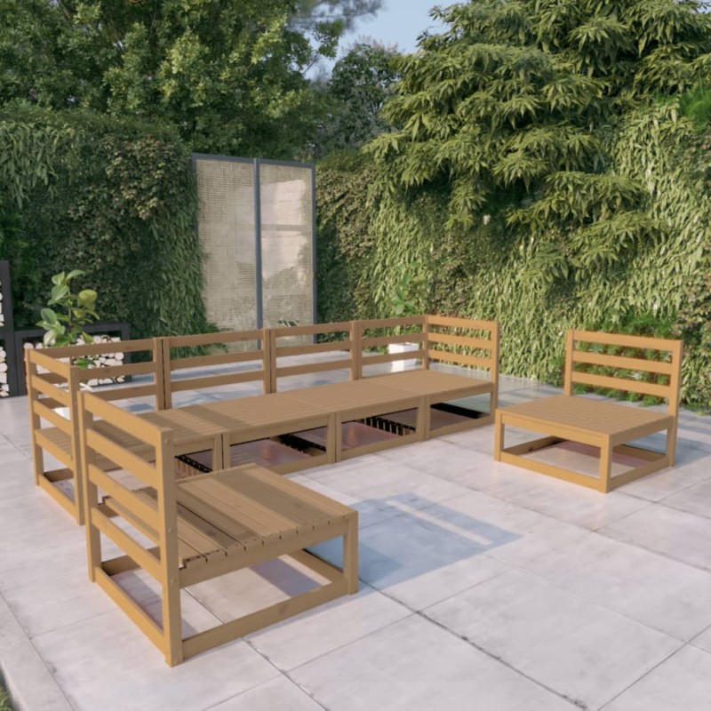 vidaXL 6-tlg. Garten-Lounge-Set Honigbraun Massivholz Kiefer vidaXL 6-tlg. Garten-Lounge-Set Honigbraun Massivholz Kiefer