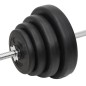 vidaXL Langhantel und Kurzhantel mit Gewichten 120 kg vidaXL Langhantel und Kurzhantel mit Gewichten 120 kg