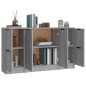 vidaXL Sideboards 3 Stk. Grau Sonoma Holzwerkstoff vidaXL Sideboards 3 Stk. Grau Sonoma Holzwerkstoff