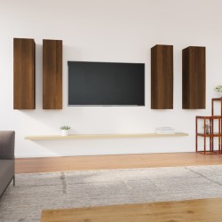 vidaXL TV-Schränke 4 Stk. Braun Eichen-Optik 30,5x30x110 cm