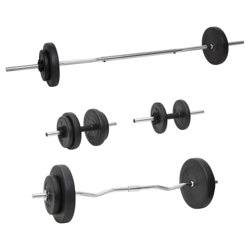 vidaXL Langhantel und Kurzhantel mit Gewichten 60 kg vidaXL Langhantel und Kurzhantel mit Gewichten 60 kg