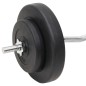 vidaXL Langhantel und Kurzhantel mit Gewichten 60 kg vidaXL Langhantel und Kurzhantel mit Gewichten 60 kg