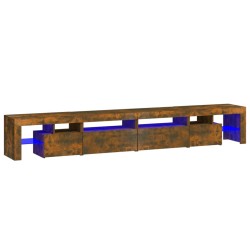 vidaXL TV-Schrank mit LED-Leuchten Räuchereiche 260x36,5x40 cm