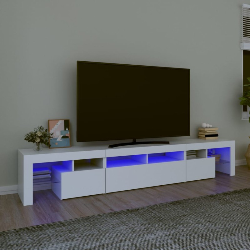 vidaXL TV-Schrank mit LED-Leuchten Weiß 230x36,5x40 cm vidaXL TV-Schrank mit LED-Leuchten Weiß 230x36,5x40 cm