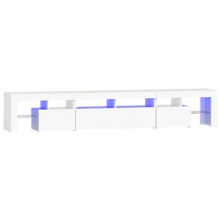 vidaXL TV-Schrank mit LED-Leuchten Weiß 230x36,5x40 cm