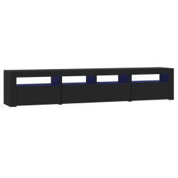 vidaXL TV-Schrank mit LED-Leuchten Schwarz 210x35x40 cm