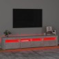 vidaXL TV-Schrank mit LED-Leuchten Betongrau 210x35x40 cm vidaXL TV-Schrank mit LED-Leuchten Betongrau 210x35x40 cm
