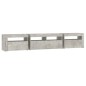 vidaXL TV-Schrank mit LED-Leuchten Betongrau 210x35x40 cm vidaXL TV-Schrank mit LED-Leuchten Betongrau 210x35x40 cm
