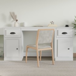 vidaXL Schreibtisch mit Stauraum Weiß Holzwerkstoff